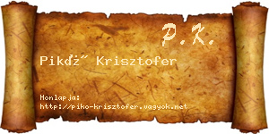 Pikó Krisztofer névjegykártya