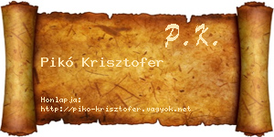 Pikó Krisztofer névjegykártya