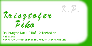 krisztofer piko business card